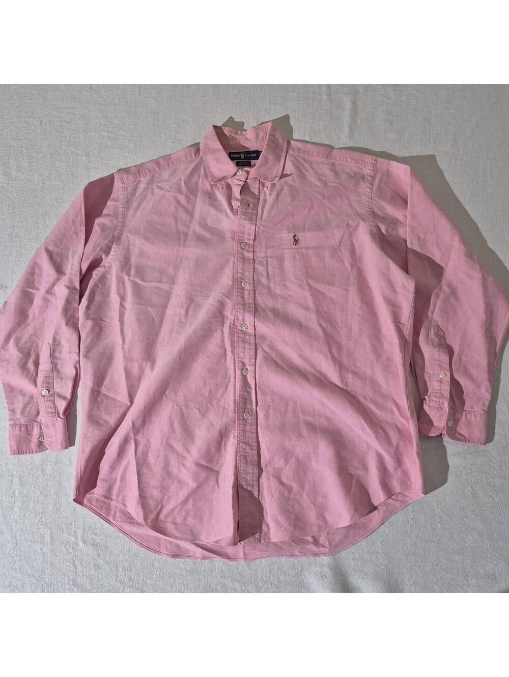 Ralph Lauren Blake Mens Pink L Large Button-Down Dress Shirt Pony